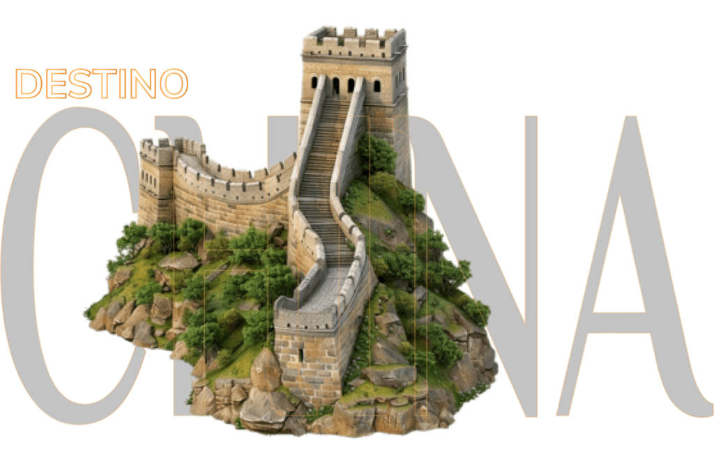 muralla china con texto en fondo destino china